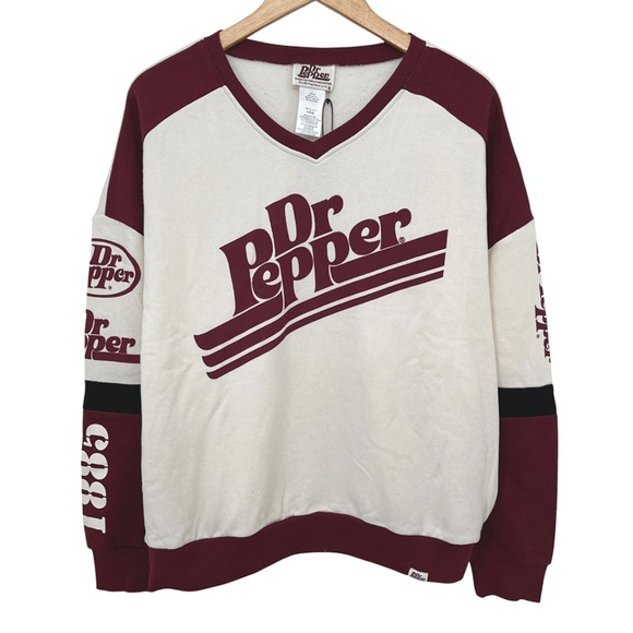 Dr. Pepper Tops - Dr. Pepper V-Neck Sweatshirt Women's Large